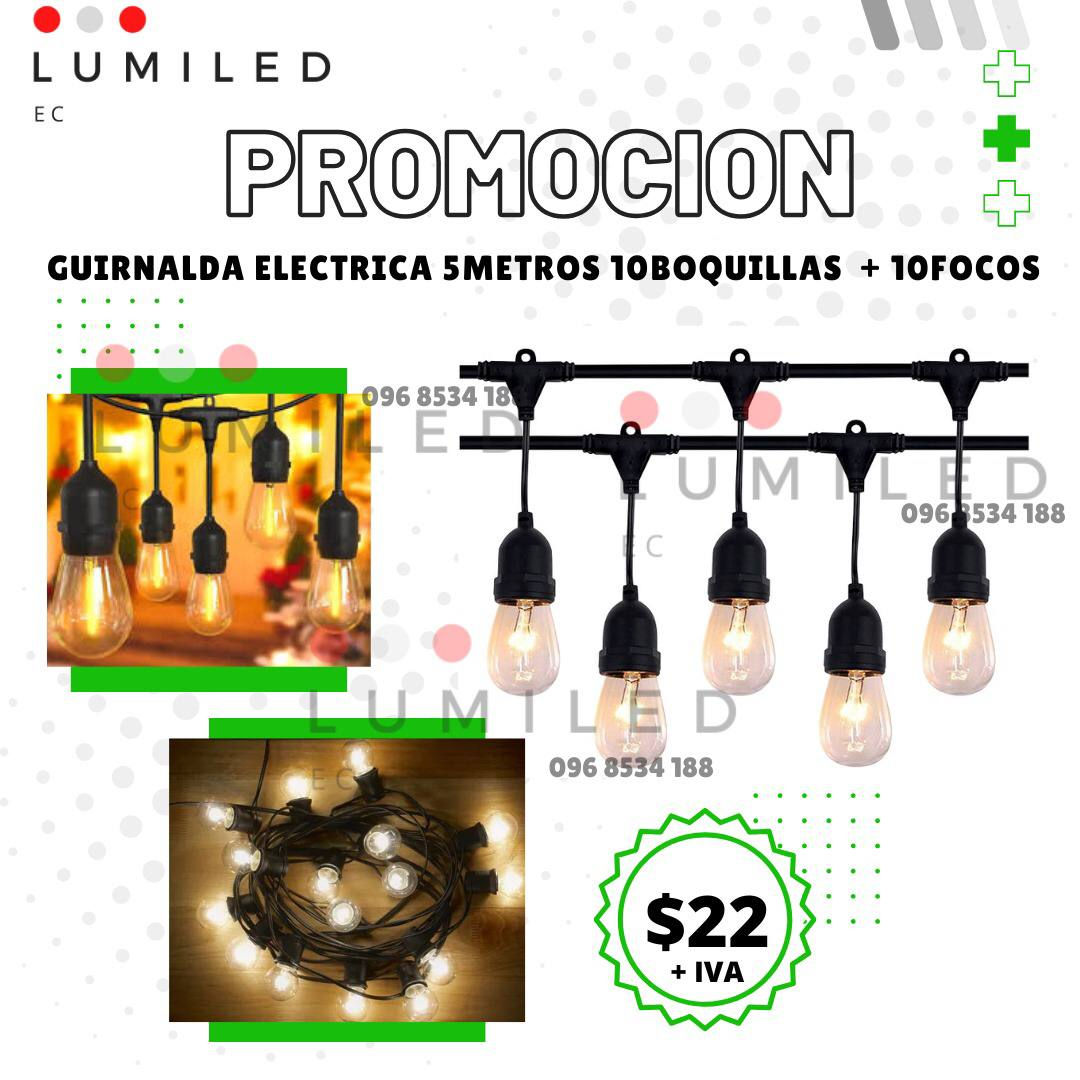 GUIRNALDA ELECTRICA 5 METROS 10 FOCOS