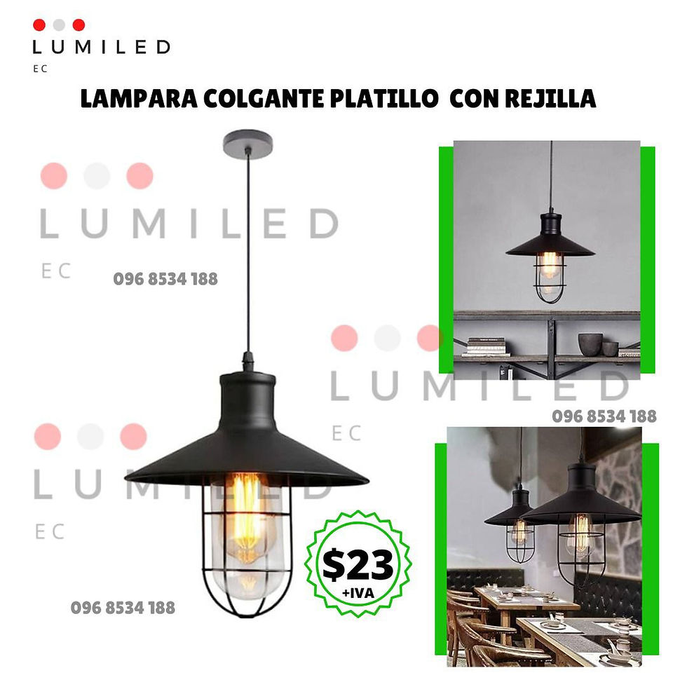 Miniatura: LAMPARA COLGANTE TIPO PLATO CON REJILLA