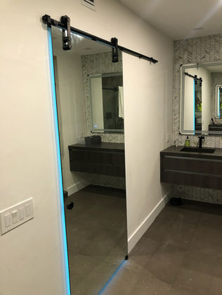 Sliding mirror door barn door install 