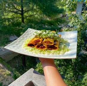 Pulled Pork Taquitos with Avocado Salsa