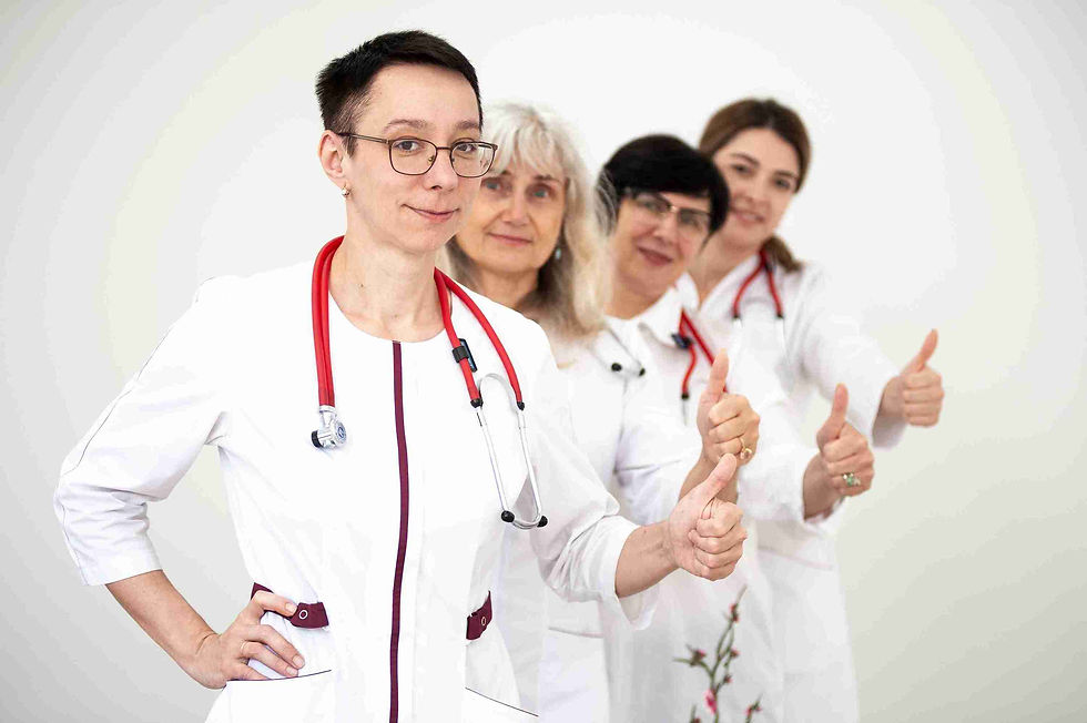Care team in assisted living facility