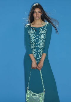 colección sunset vestido fiesta midi con chaleco 3d de nodos by g
