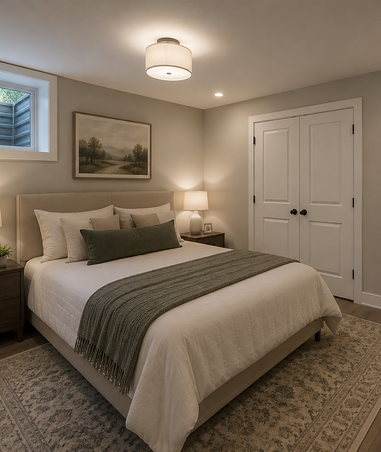 basement guest suite with bathroom