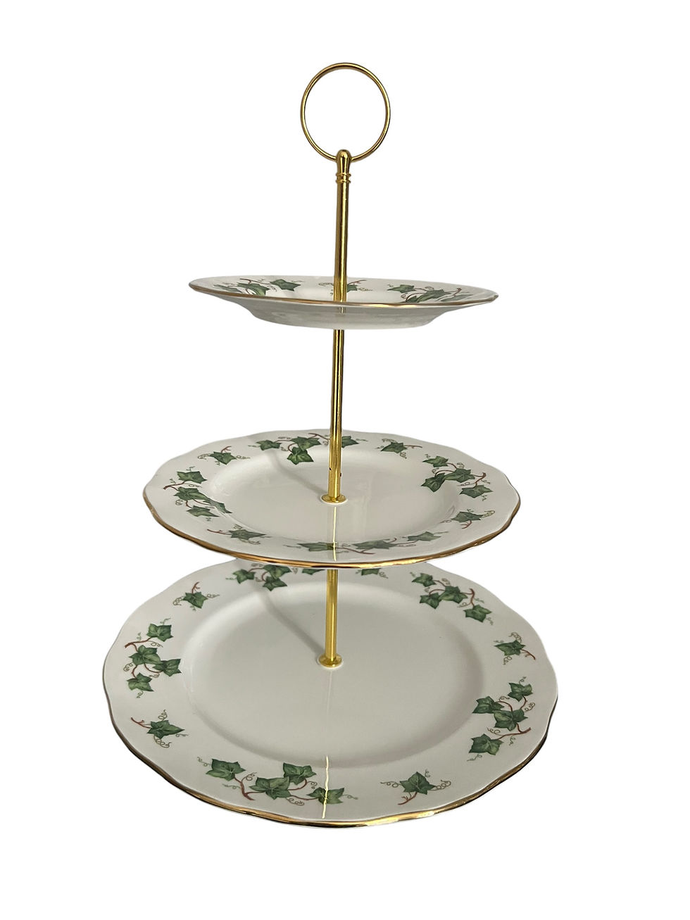 Imej kecil: Large Vintage Cake Stand. Colclough Ivy Leaf