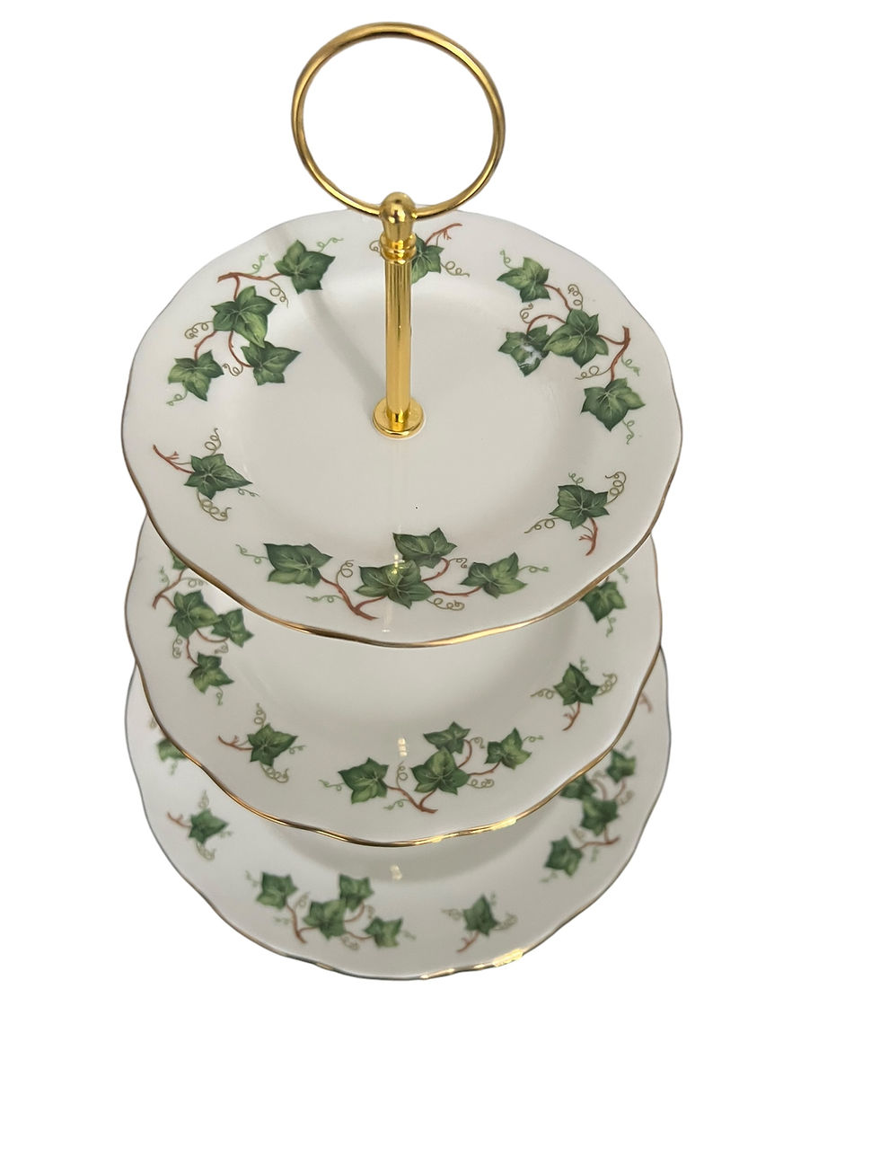 Imej kecil: Large Vintage Cake Stand. Colclough Ivy Leaf
