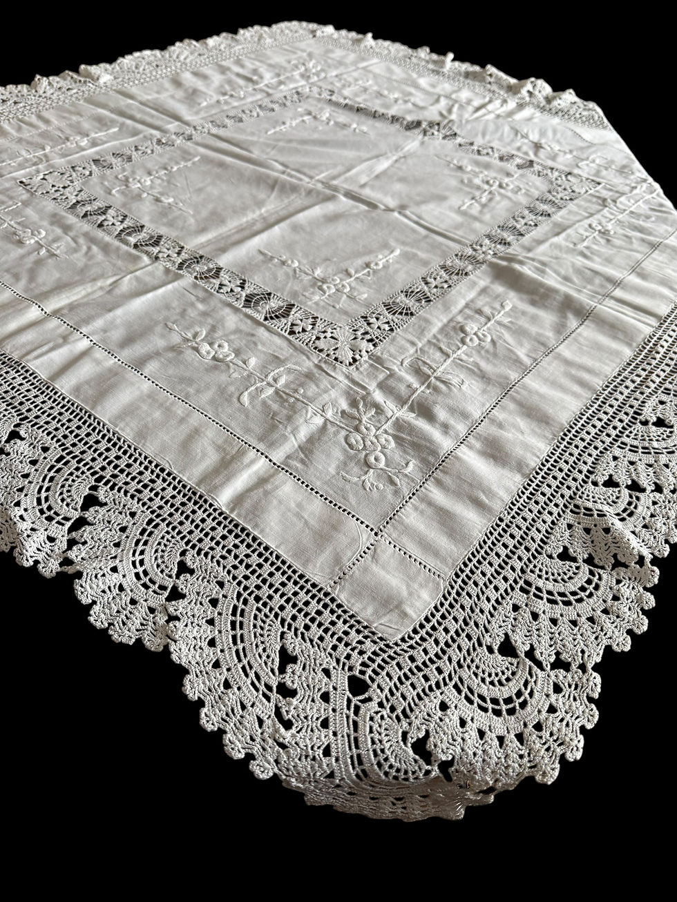 Sīktēls: Vintage Tablecloth Cotton Lace