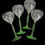 Pikkukuva: Set 4 Etched Green Stem Wine Hock Glasses