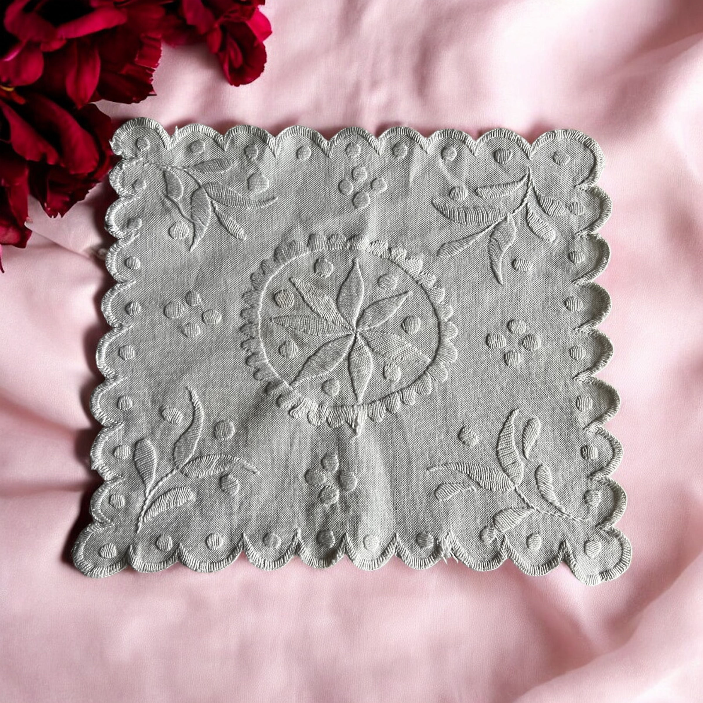 Vintage cotton lace table square