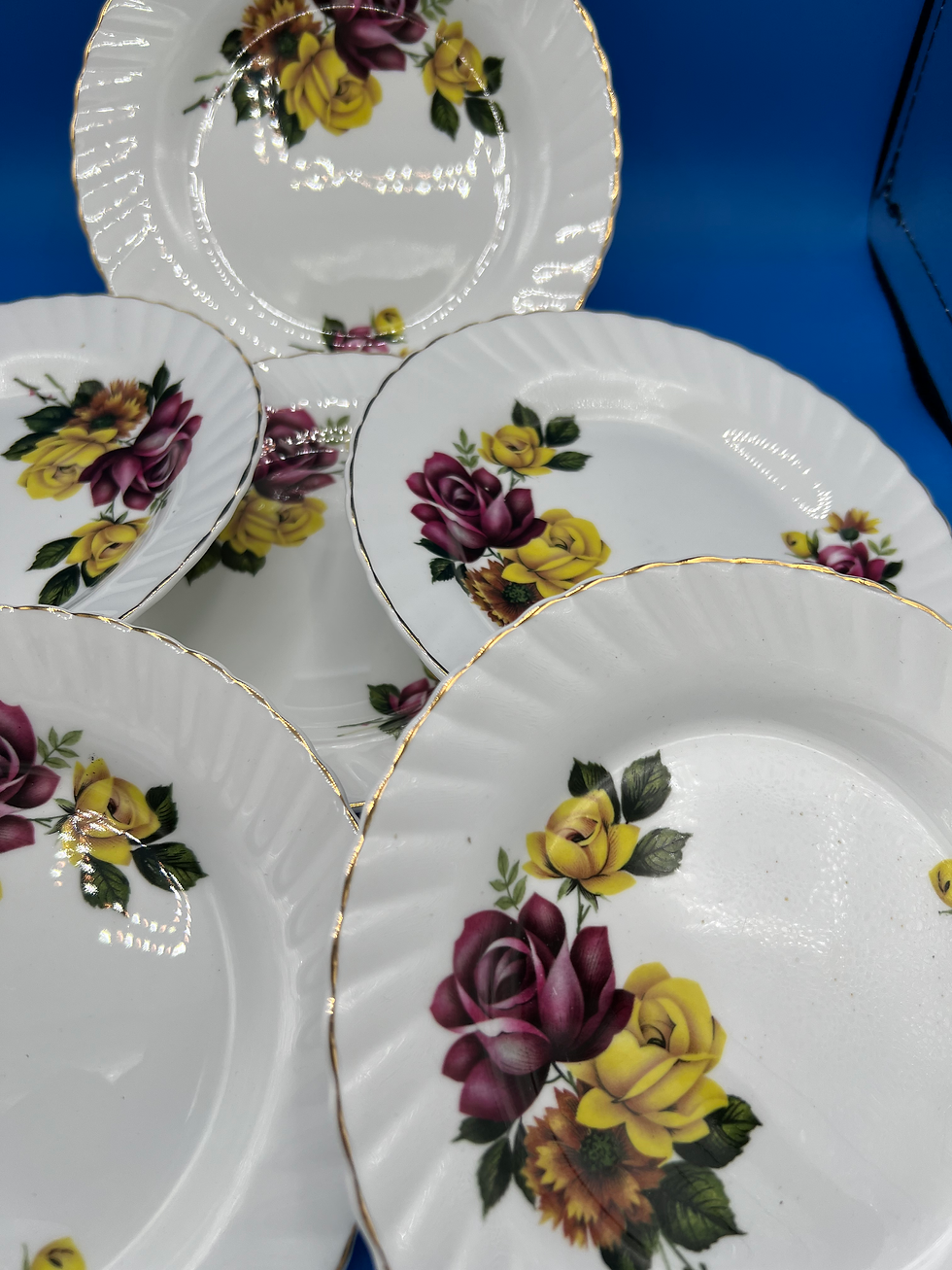 Thumbnail: Set 6 matching china Teaplates 16cm