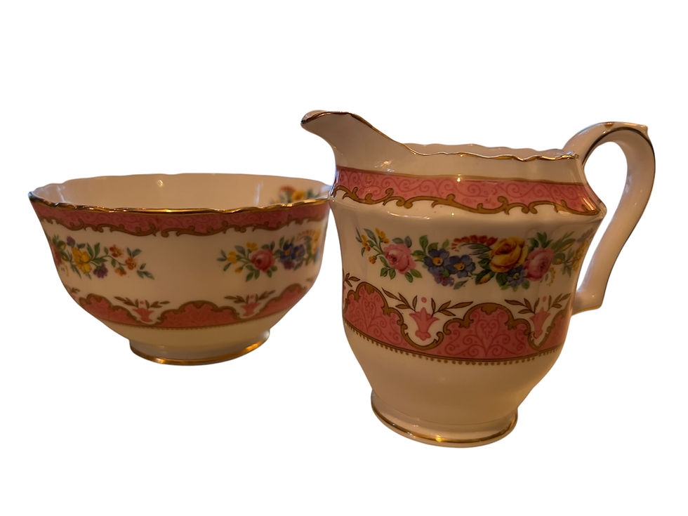 Thumbnail: Crown Staffordshire Milk jug & sugar bowl