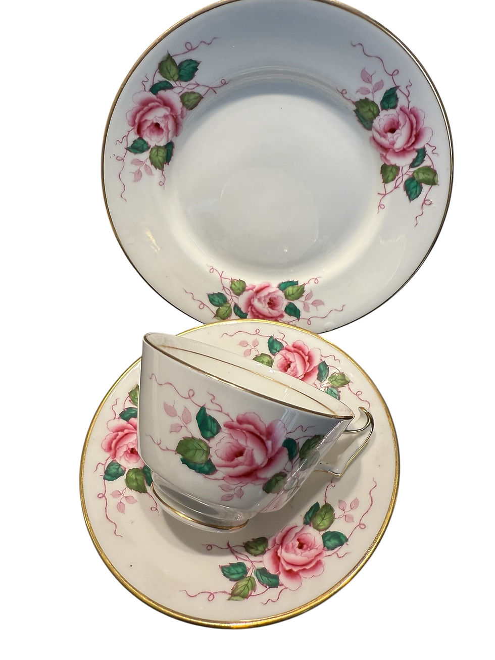 Thumbnail: Antique teacup trio. Hancocks Of England