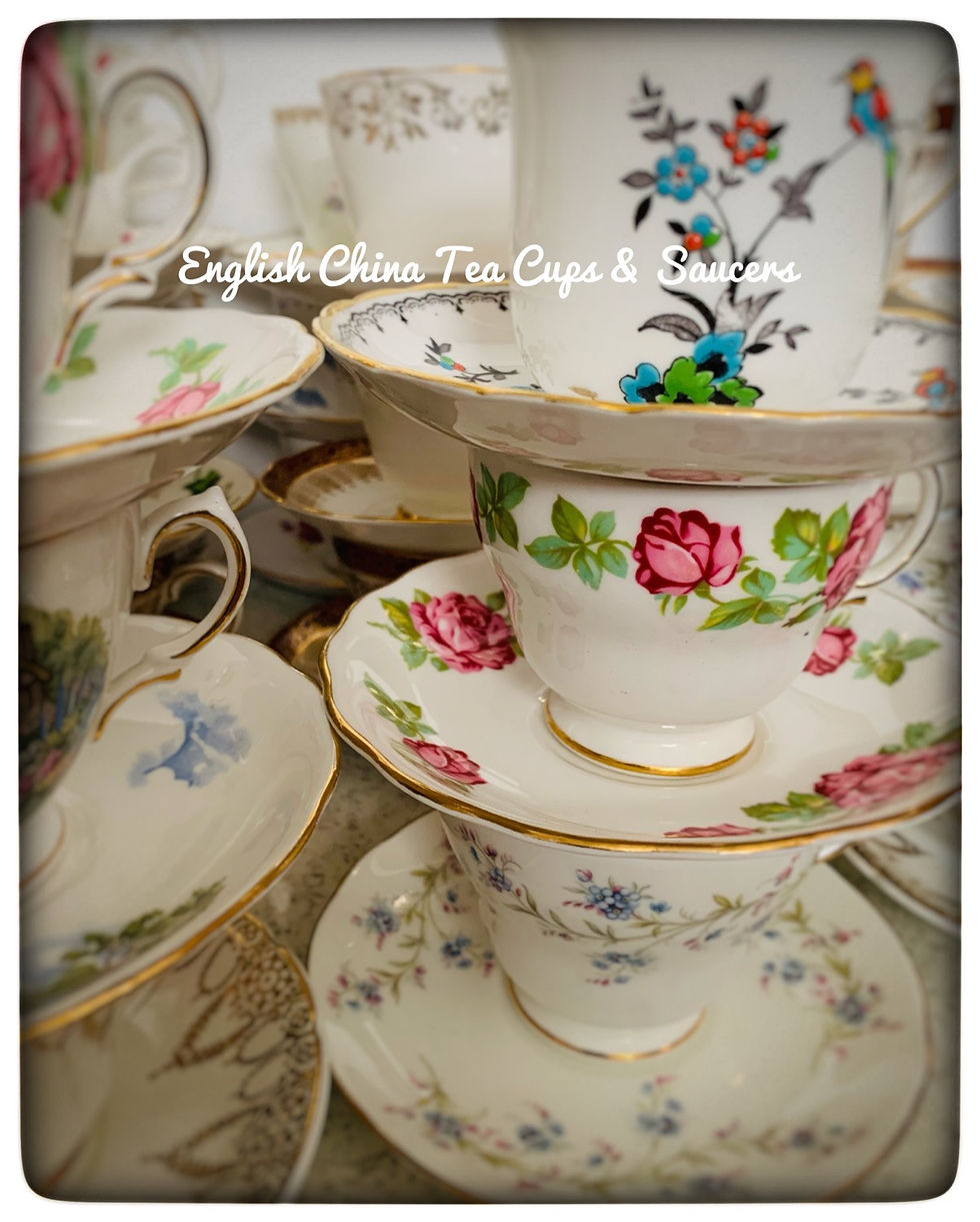 Thumbnail: X 10 Vintage tea cups and saucers 