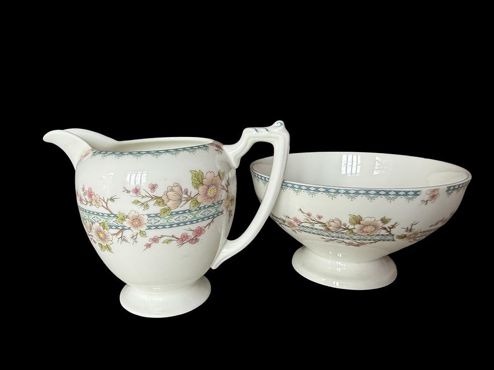 Küçük resim: Coalport. ‘April’ - Milk Jug & Sugar Bowl