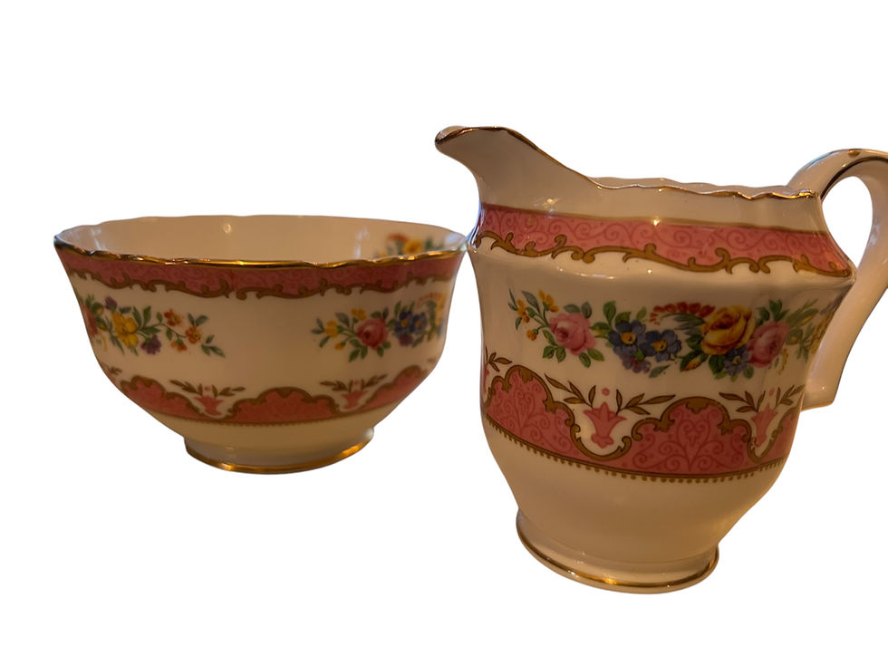 Thumbnail: Crown Staffordshire Milk jug & sugar bowl