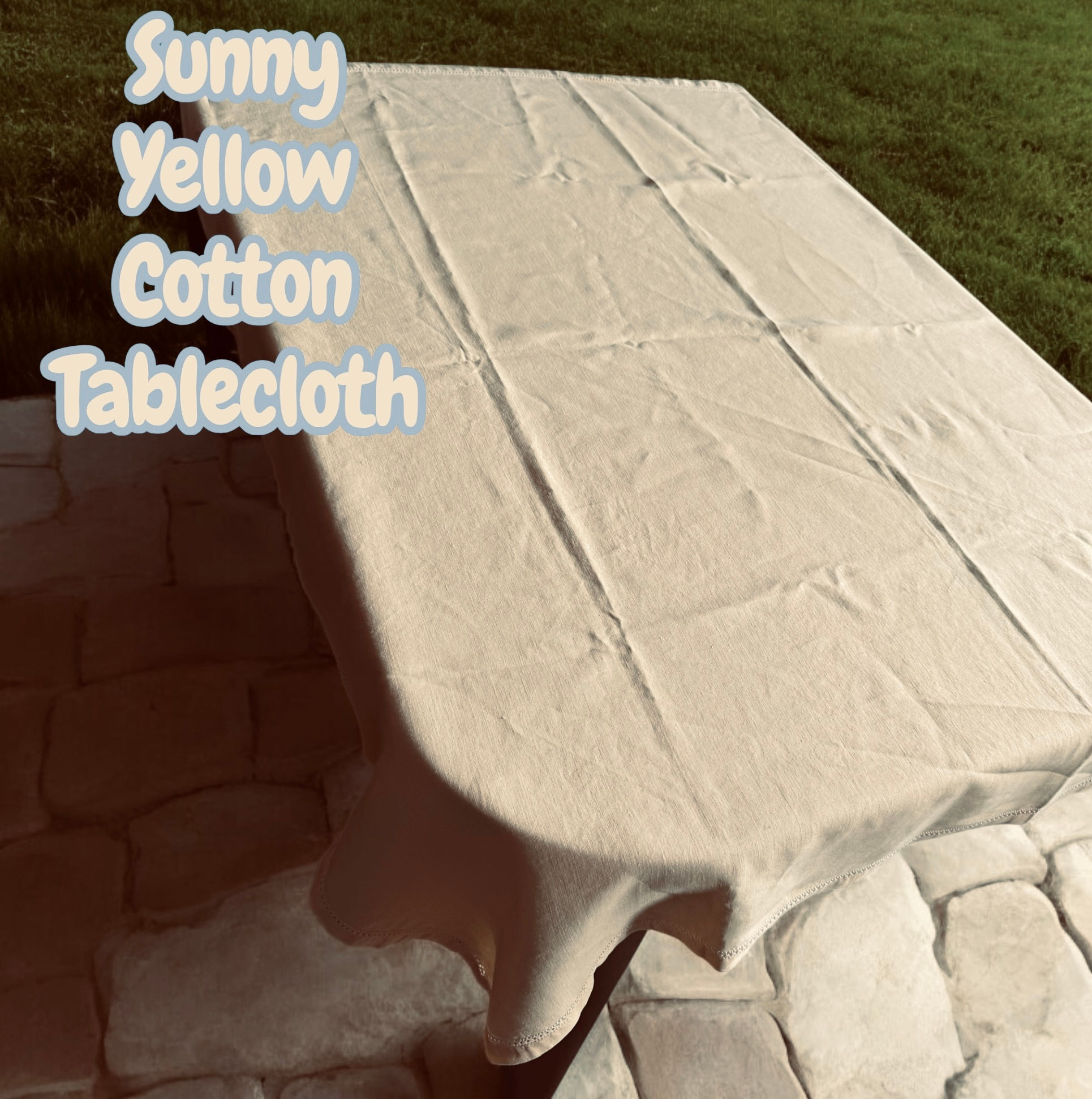 Summer Yellow Cotton Tablecloth.