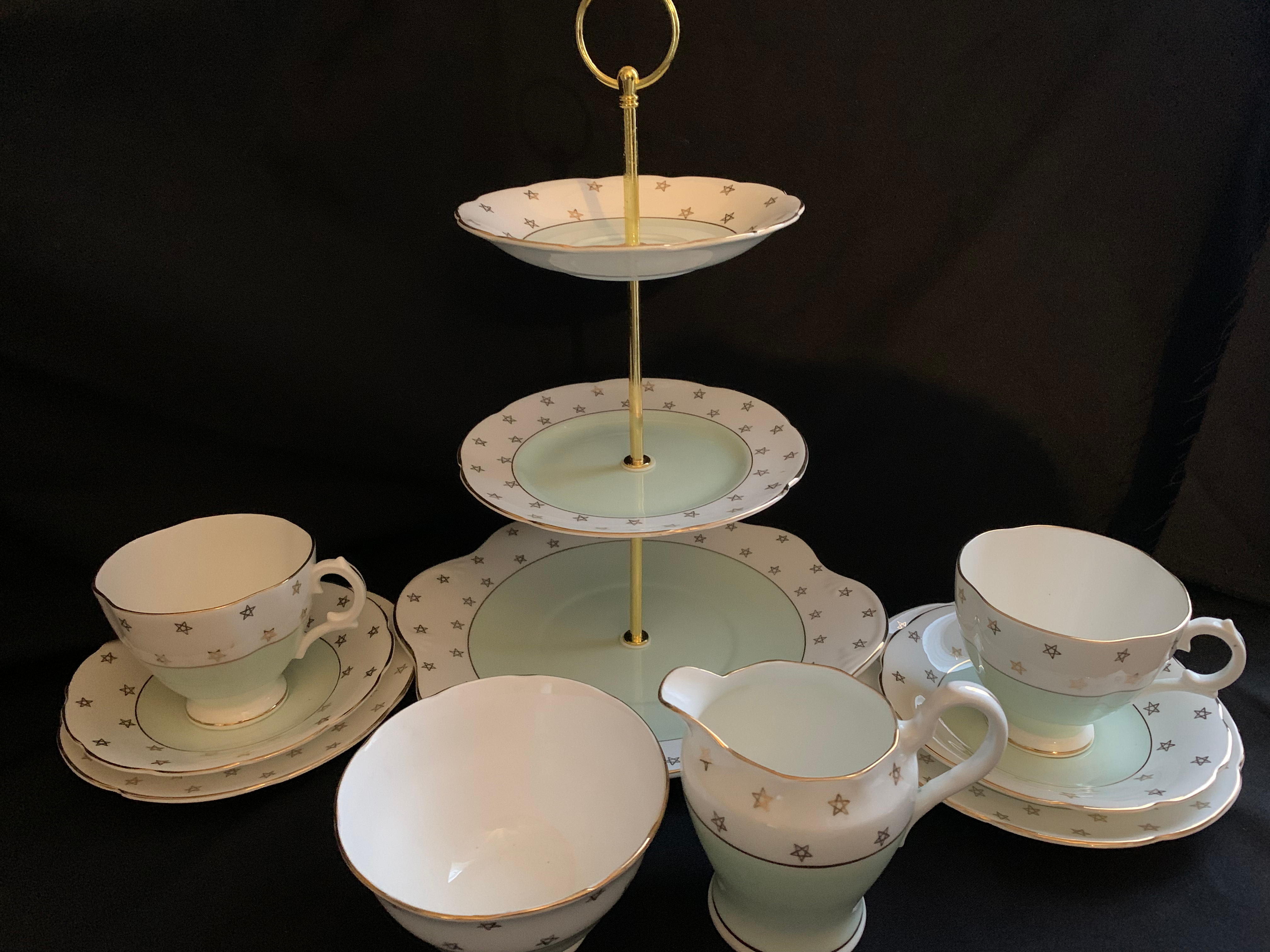 Tea for Two Tea Set. Stars & mint green