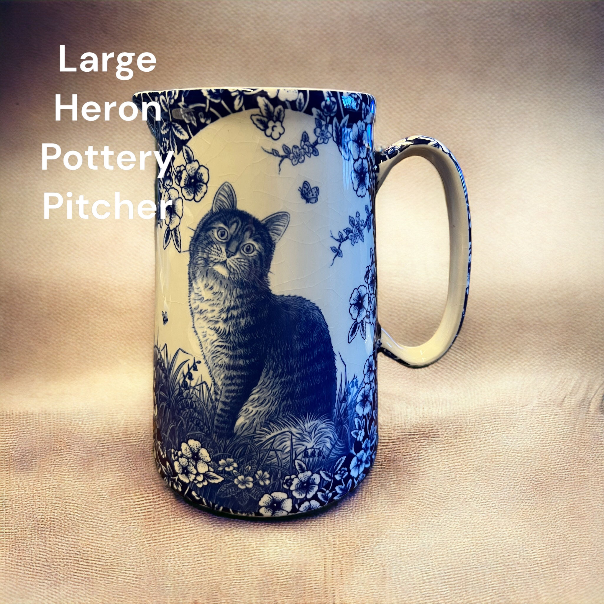 Heron Cross Pottery Large Pitcher