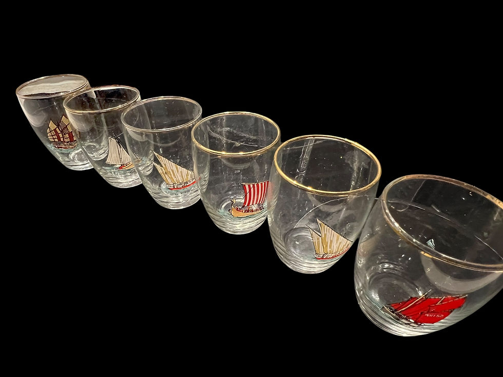 Thumbnail: Set 6 Vintage Shot Glasses. 