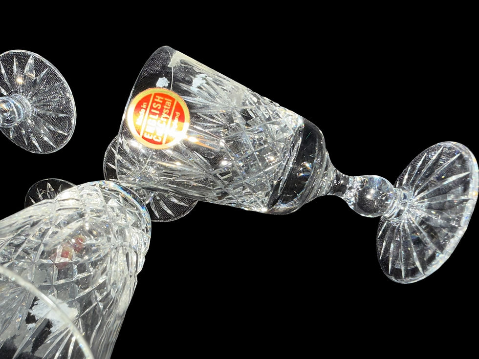 الصورة المصغرة: Set 6 Vintage Crystal Shot/Liquor Glasses