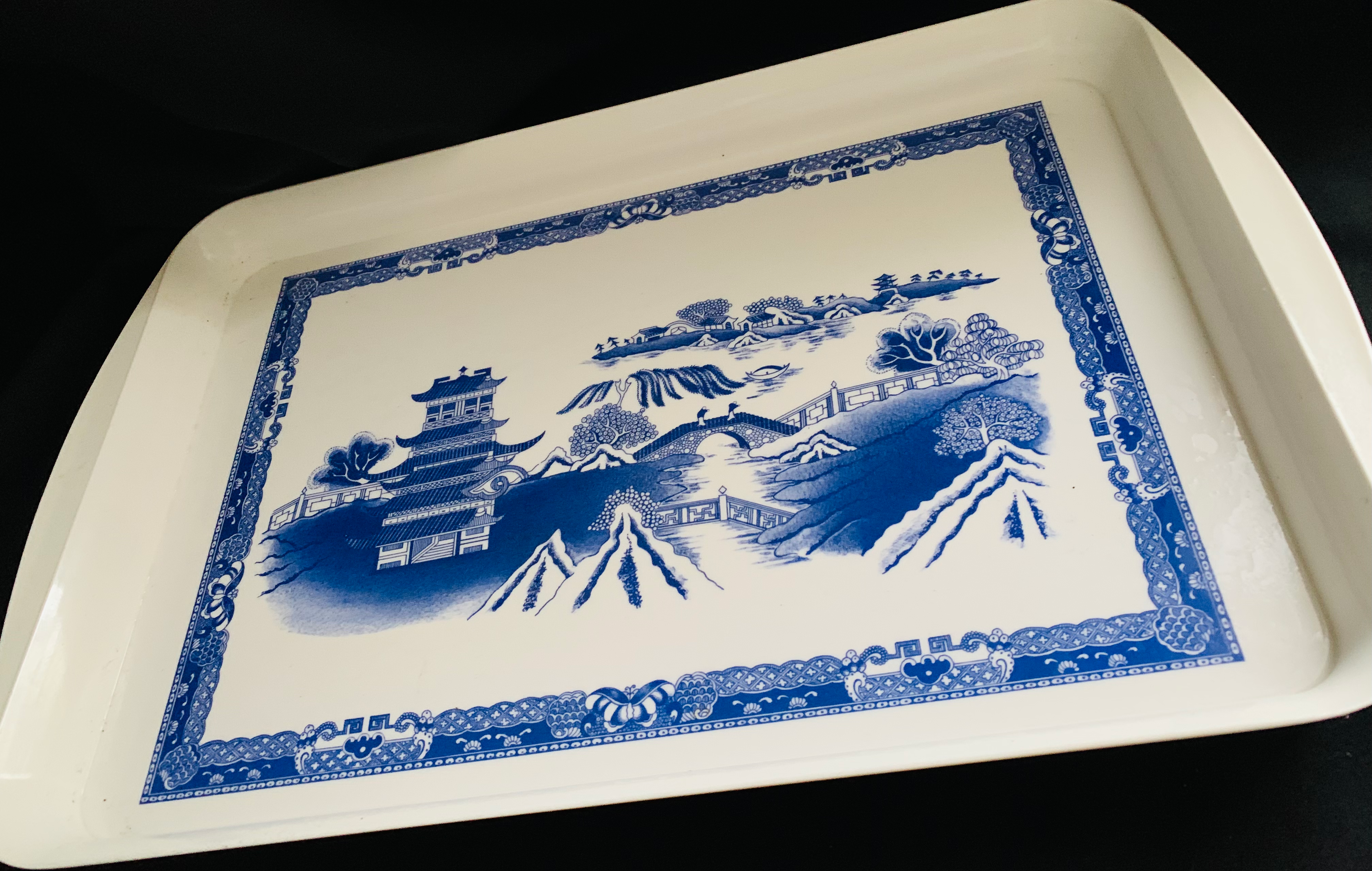 Large Melamine Old Willow Tray 