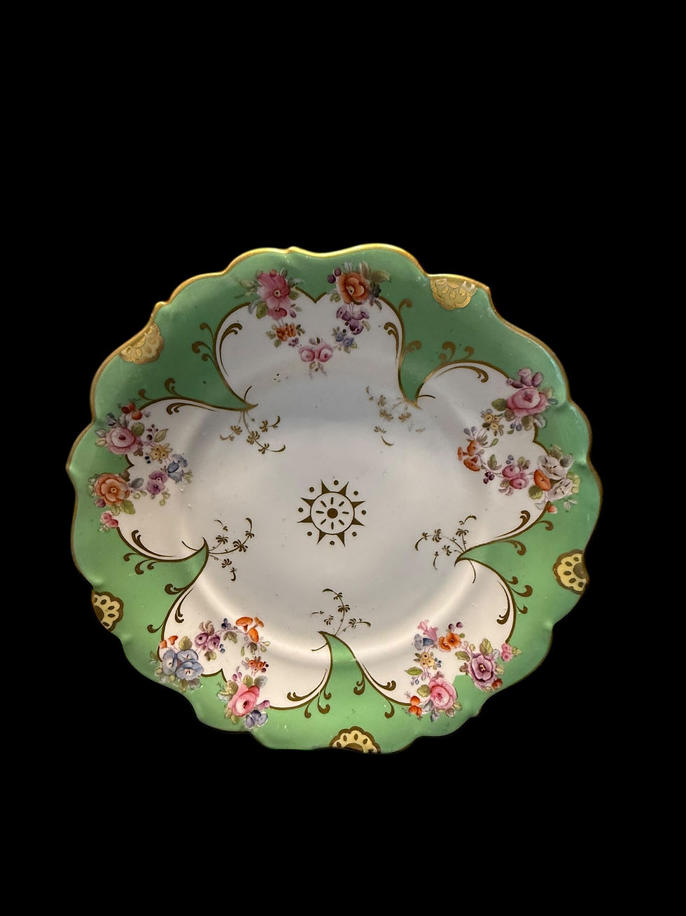 Miniaturebillede: Antique Rockingham. GREEN. Plate. 