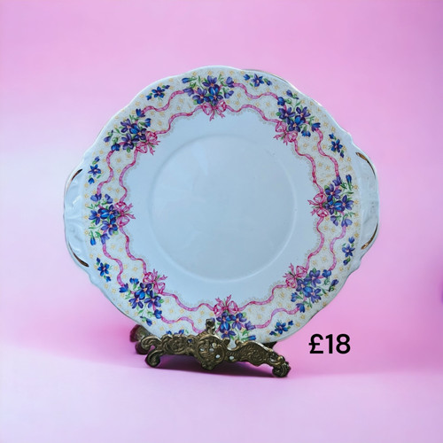 Large Cake Plate. Queen Anne china Leeds Vintage House