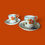 Miniaturbild: J & G Meakin. Sol. Retro Coffee Cups & Saucers. Espresso