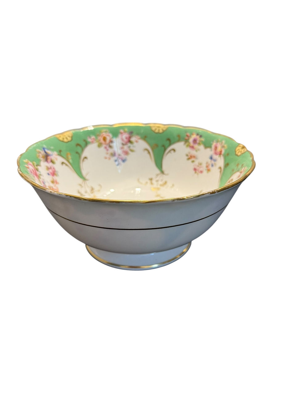 Thumbnail: Antique Rockingham. GREEN. Lidded Sucriere & Bowl