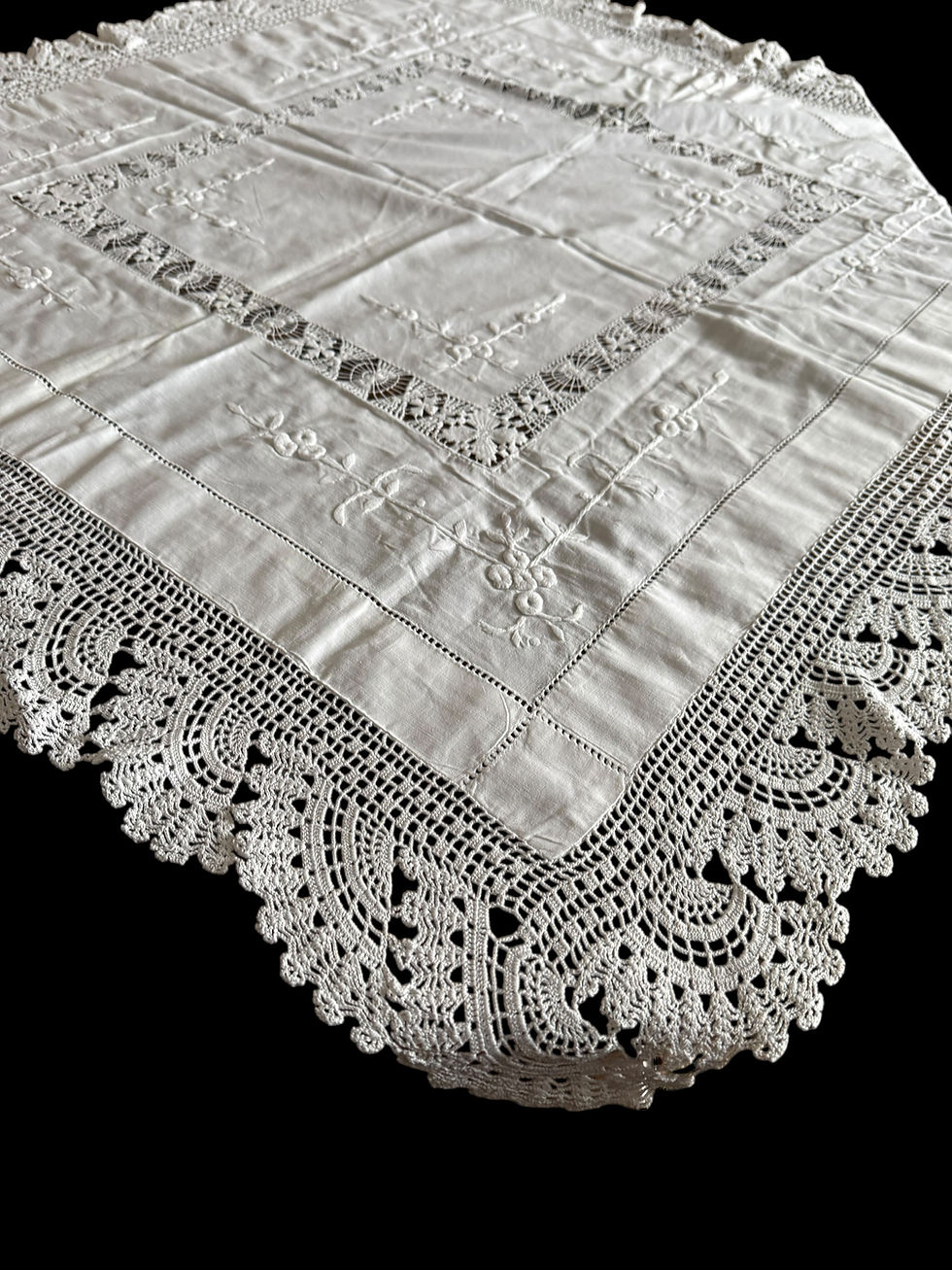 Sīktēls: Vintage Tablecloth Cotton Lace