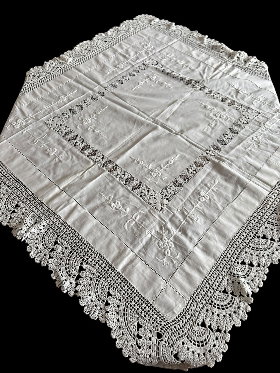Sīktēls: Vintage Tablecloth Cotton Lace