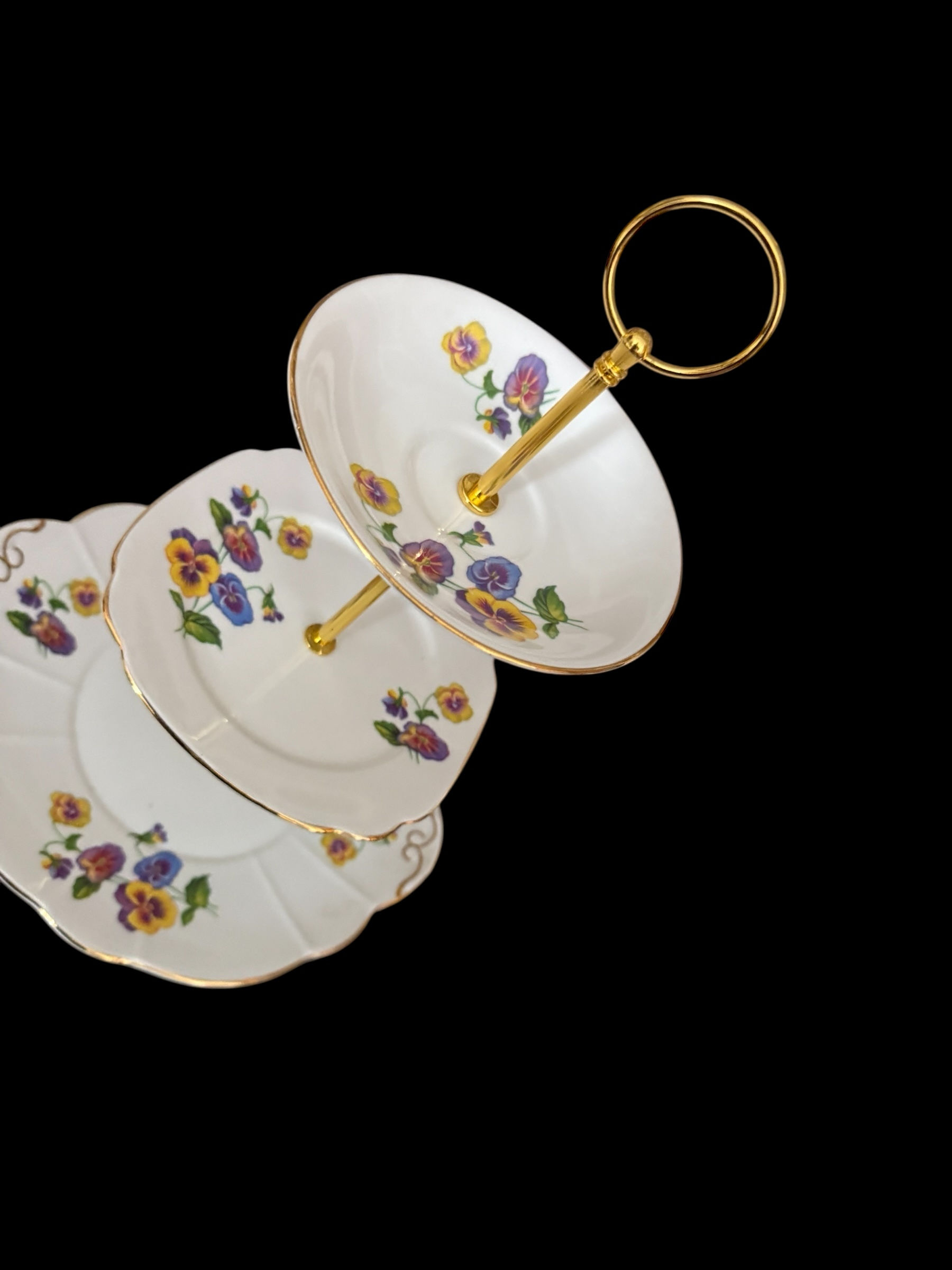 Floral 3 Tier Vintage Cake Stand