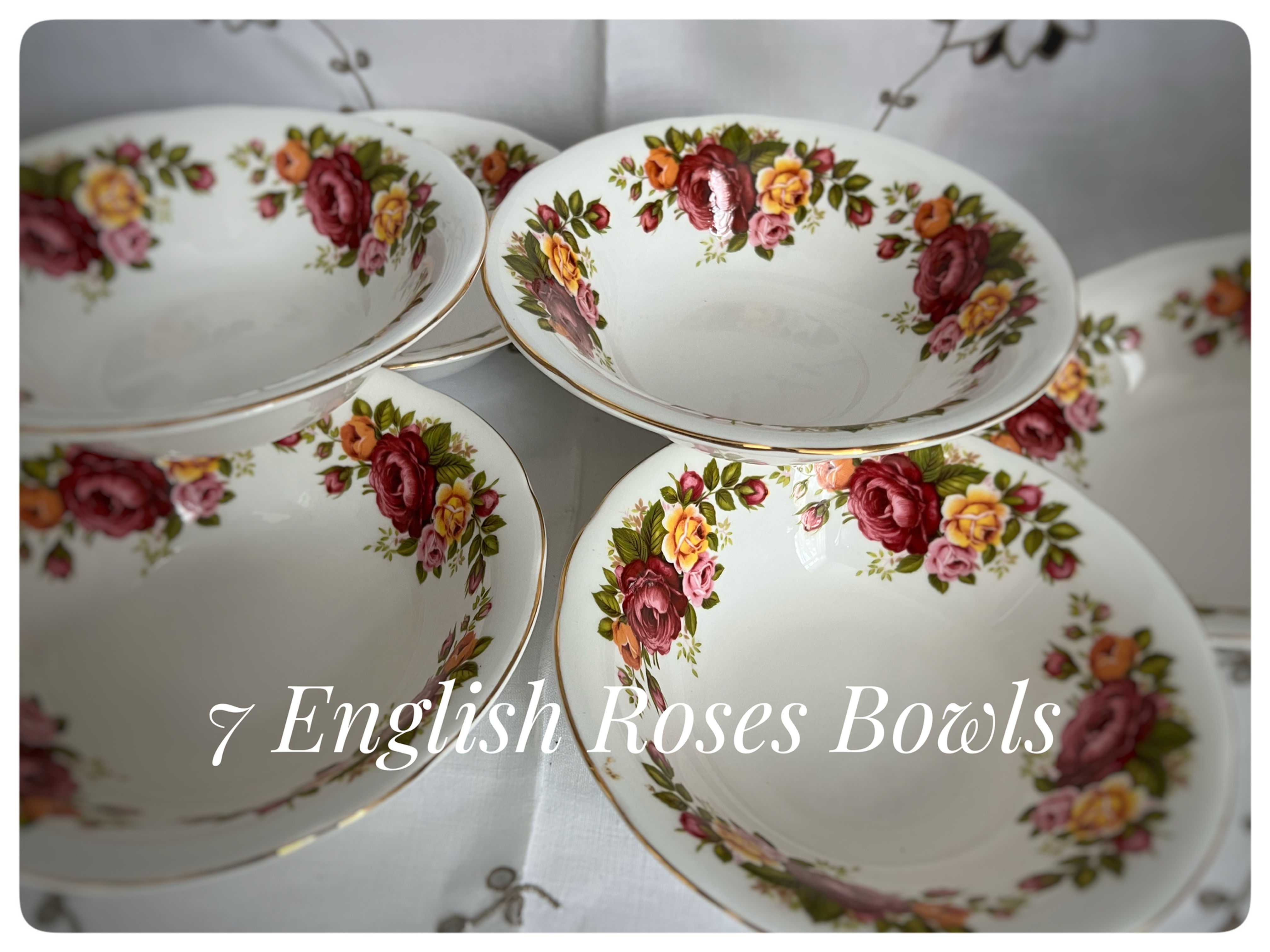 Set 7 cereal/pudding bowls. 16cm