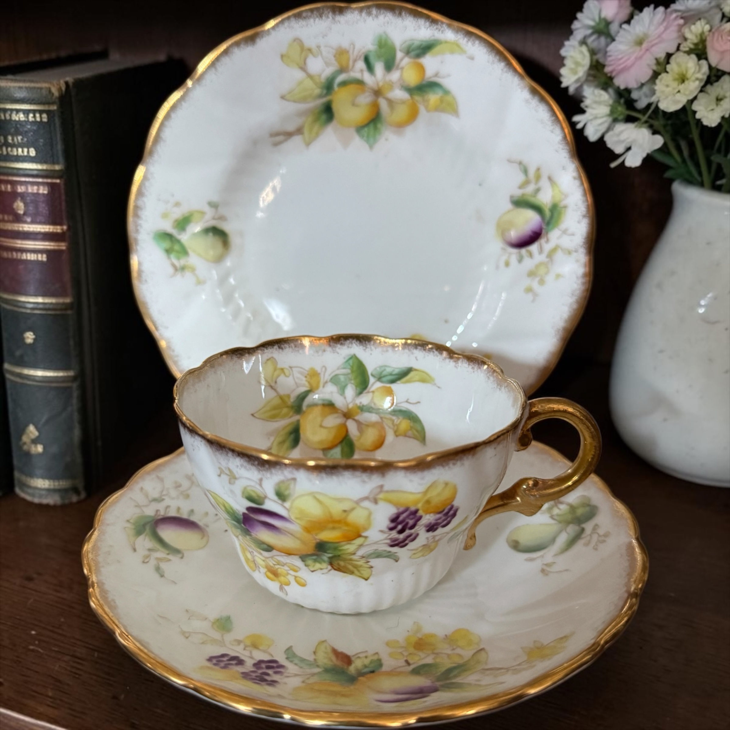 Antique China Trio Fruits 