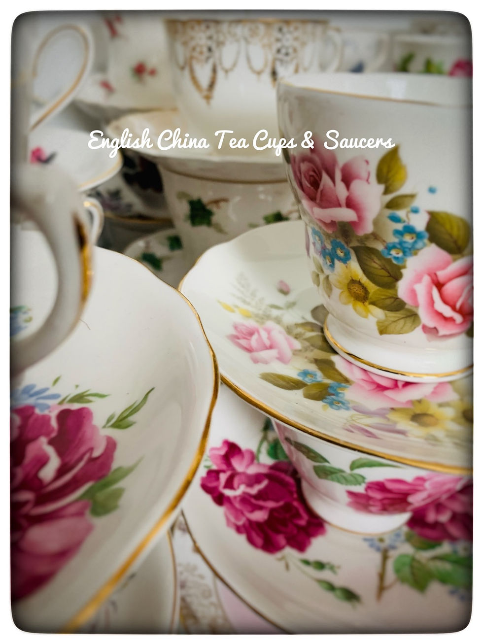Thumbnail: X 10 Vintage tea cups and saucers 
