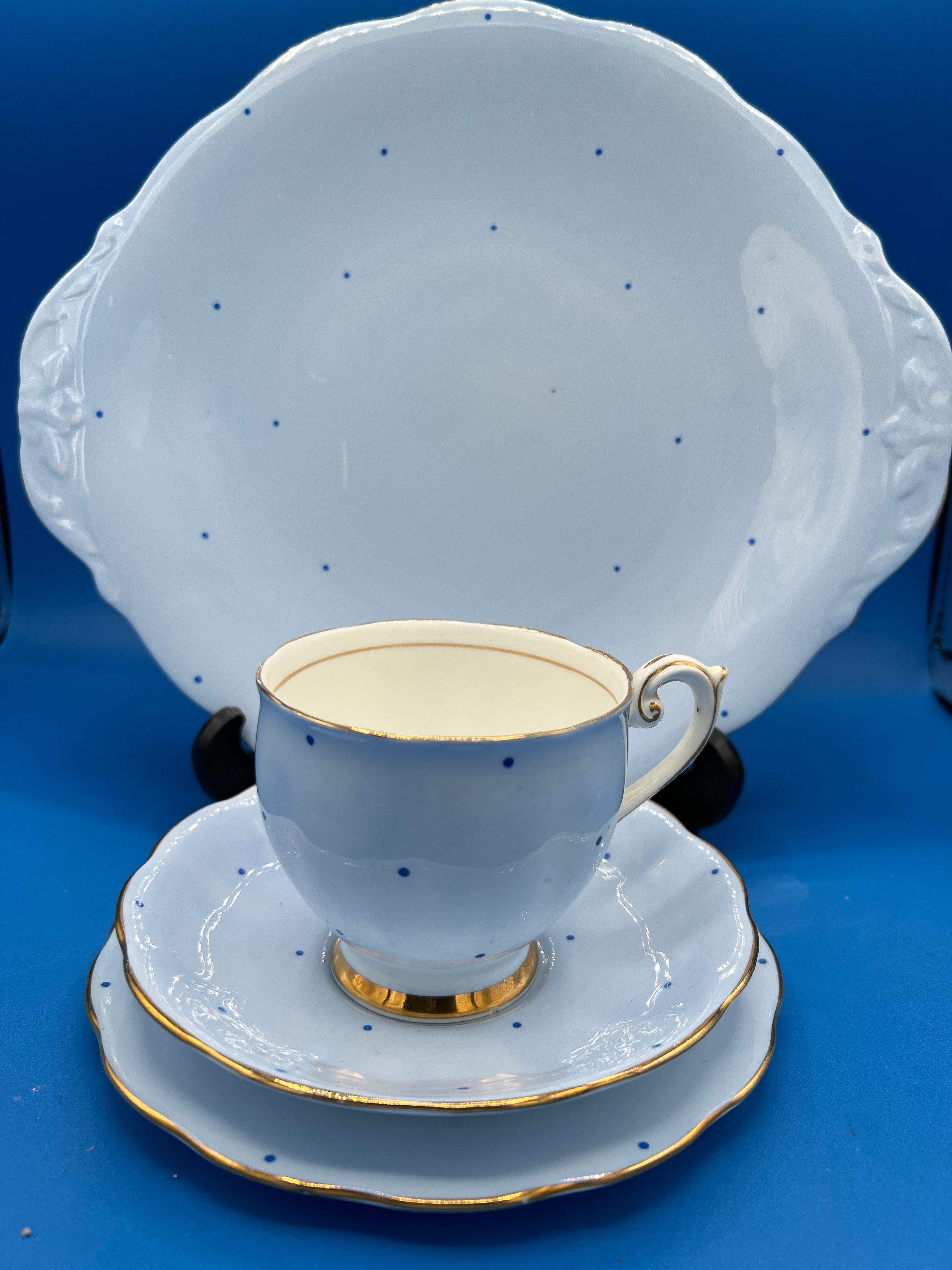 Polka dot 20 Piece Vintage China Teaset