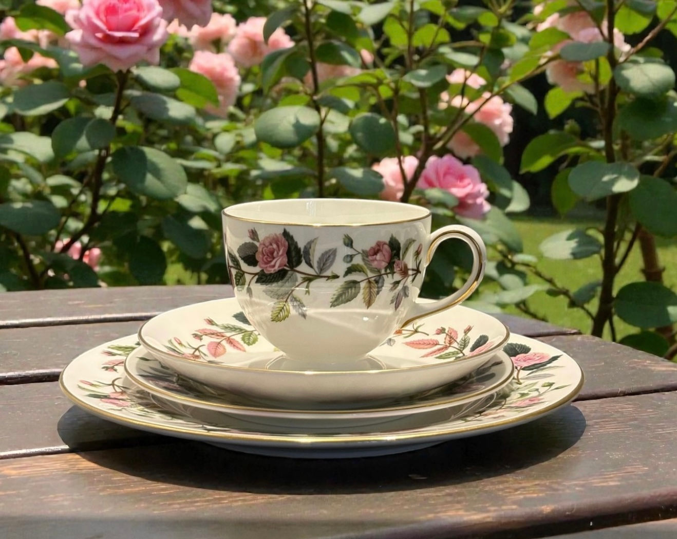 Wedgwood Bone China Hathaway Rose Quartet