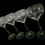 थंबनेल: Set 4 Etched Green Stem Wine Hock Glasses