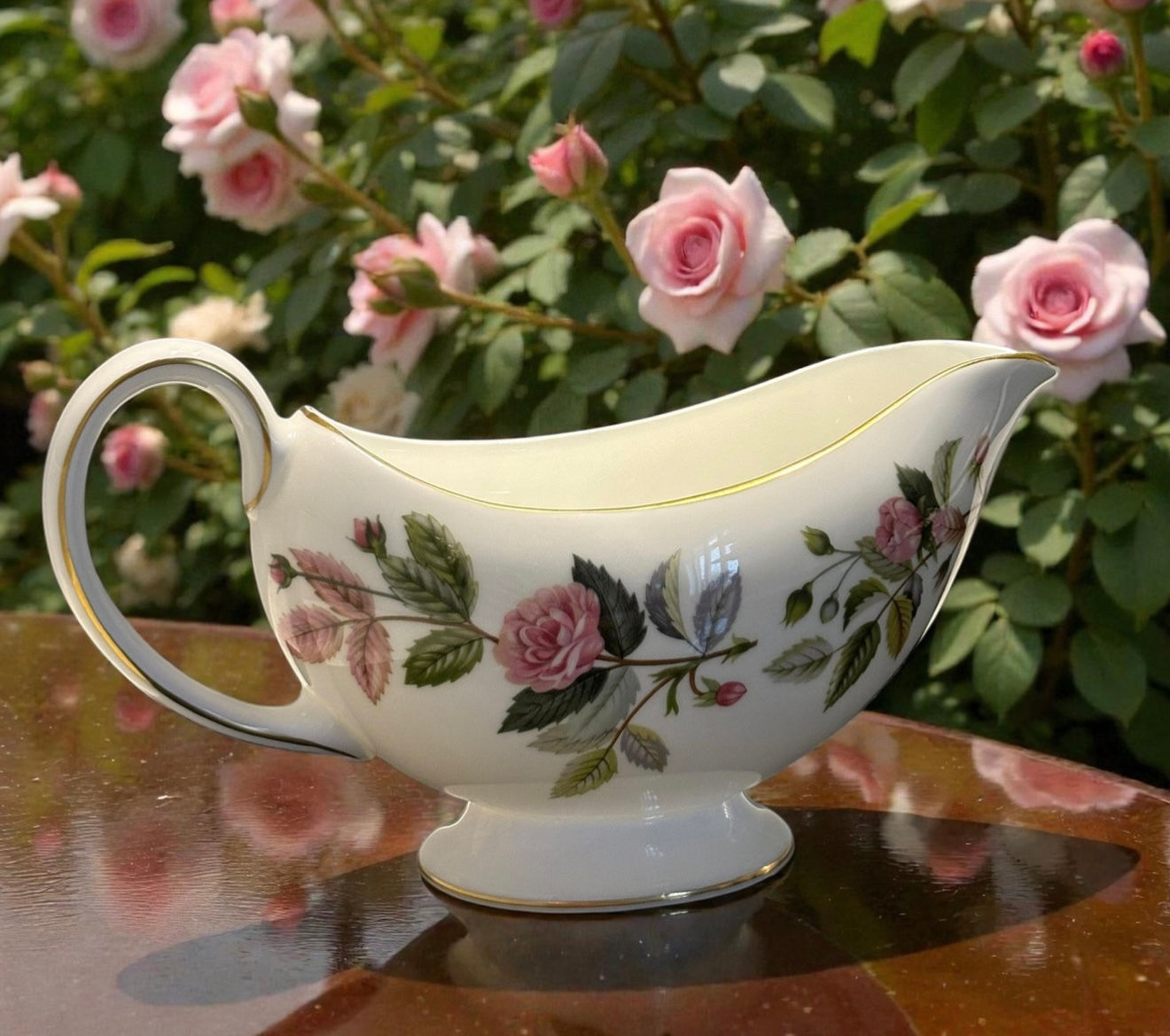 Wedgwood Bone China Hathaway Rose Gravy Jug