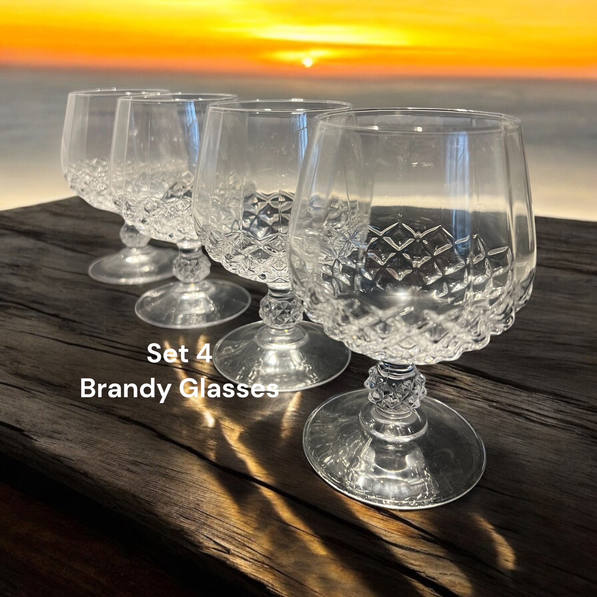 Set 4 Crystal Brandy Balloons
