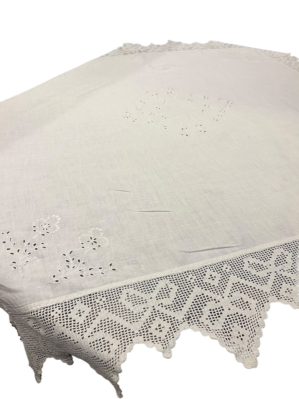 Miniatura: Vintage Cotton Lace Table Embroidered Tablecloth