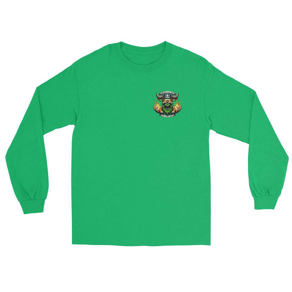 Thumbnail: Angry Viking Logo 2-Sided Long Sleeve T-Shirt