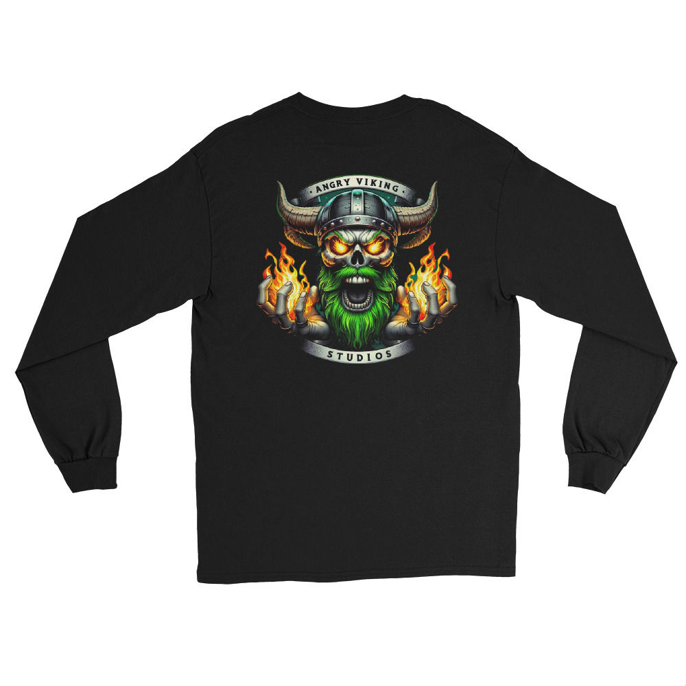 Angry Viking Logo 2-Sided Long Sleeve T-Shirt