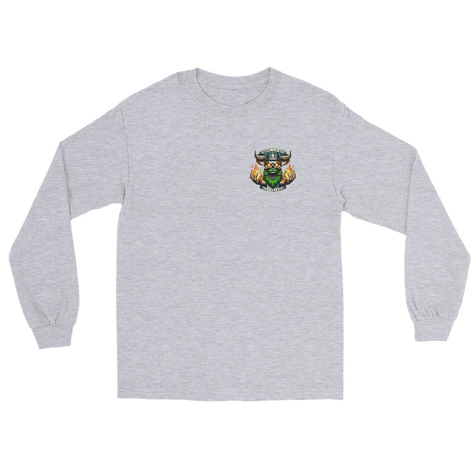 Thumbnail: Angry Viking Logo 2-Sided Long Sleeve T-Shirt