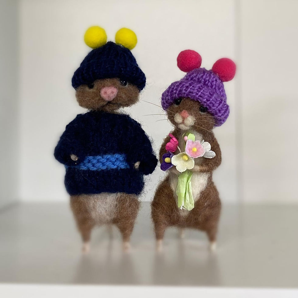 Thumbnail: Mini Knitted Double Bobble Hat (hat only)
