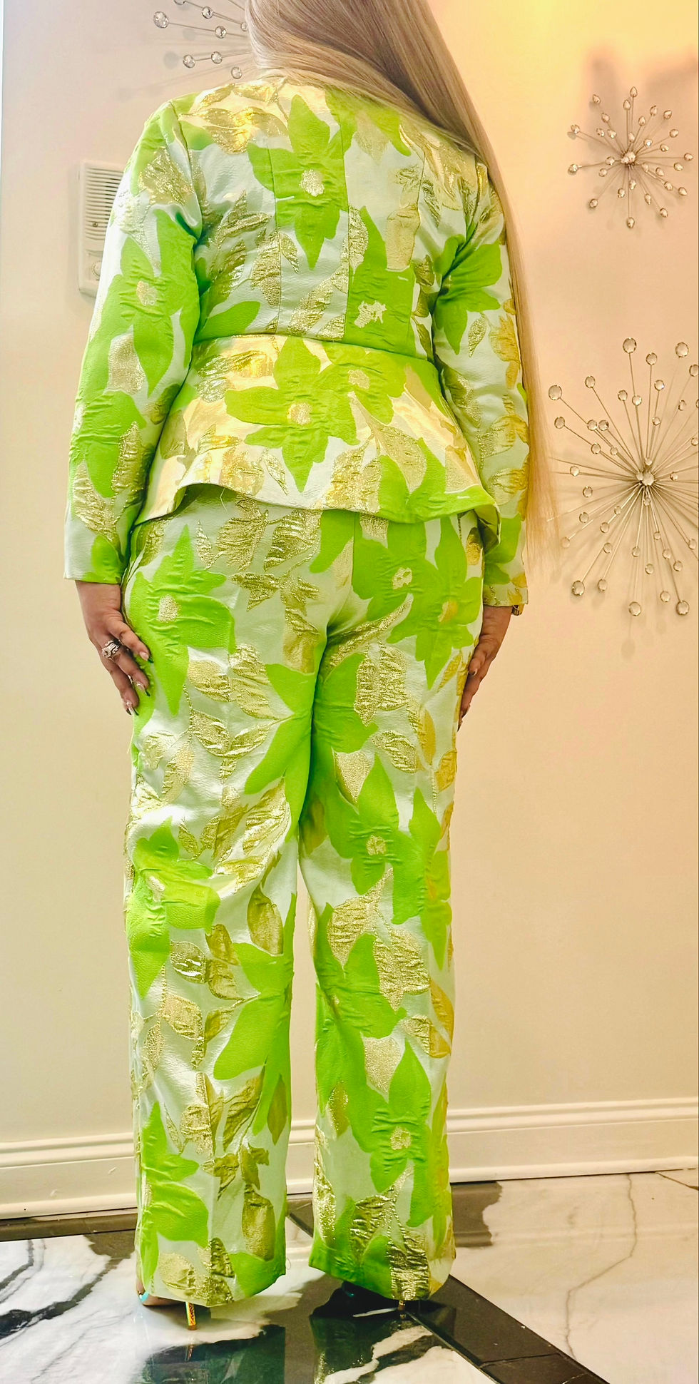 Thumbnail: She B.O.S.S.: "In The Lime Light" Damask Suit