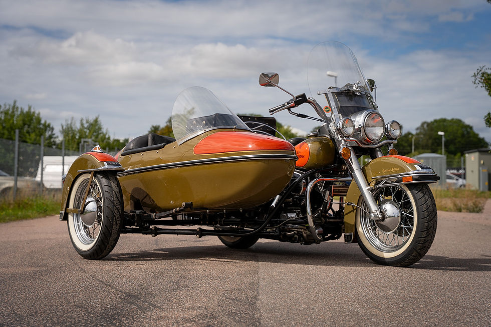 Veteranmotorcykel Harley Davidson som säljs via Sajab Vintage