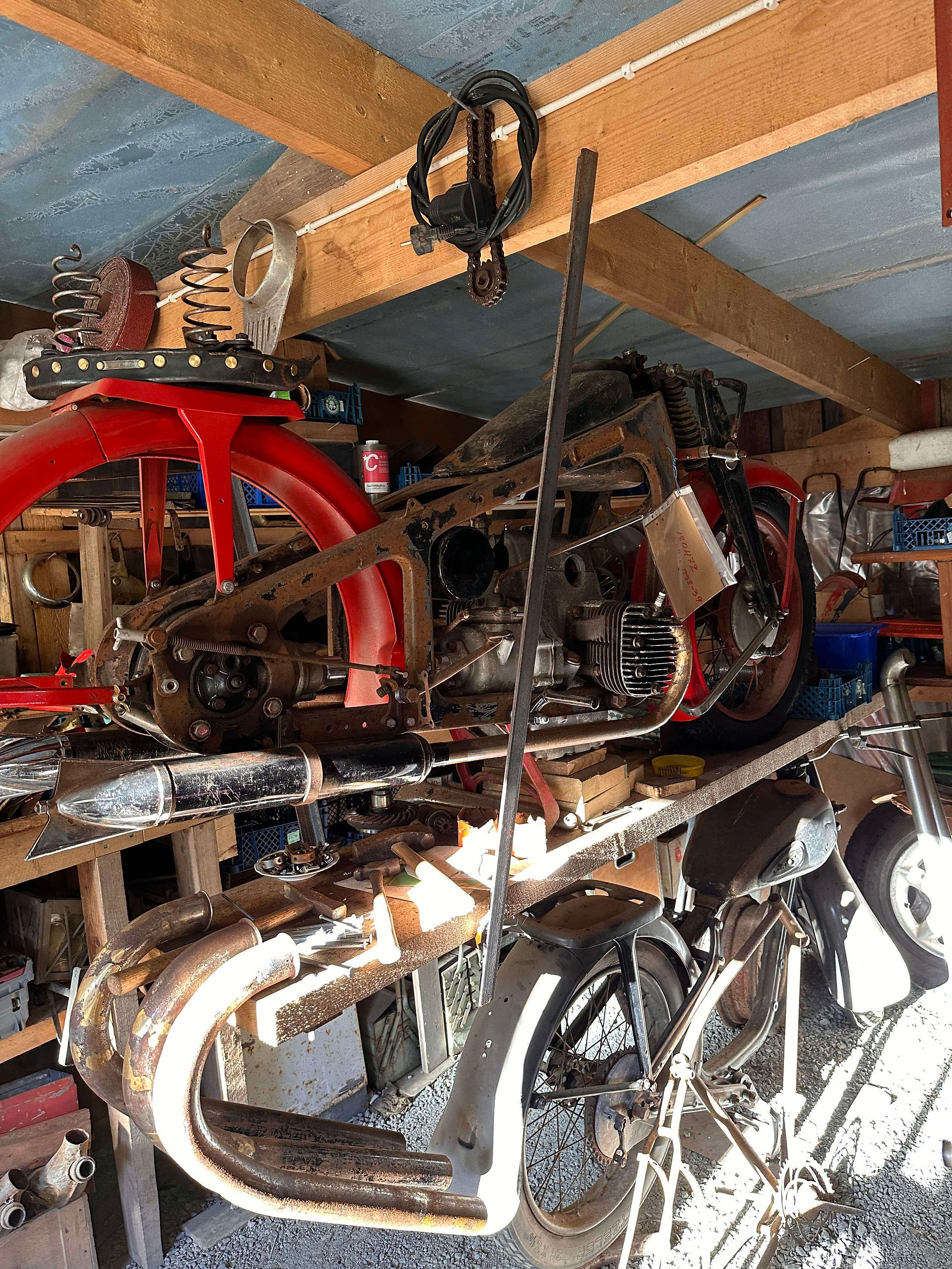Veteranmotorcykelsamling med Zündapp och DKW Sajab Vintage