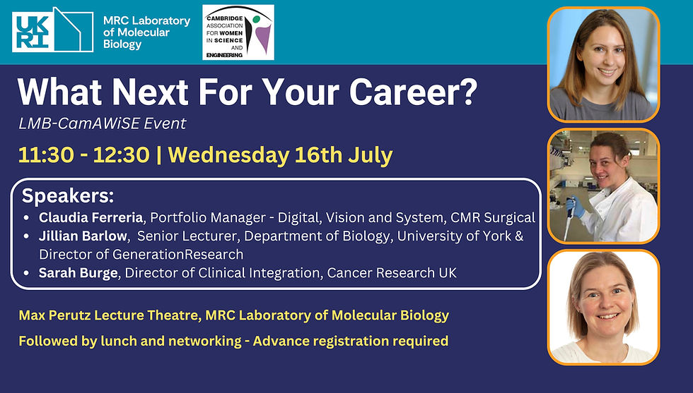 What Next for your Career? LMB-CamAWiSE event, 16th July