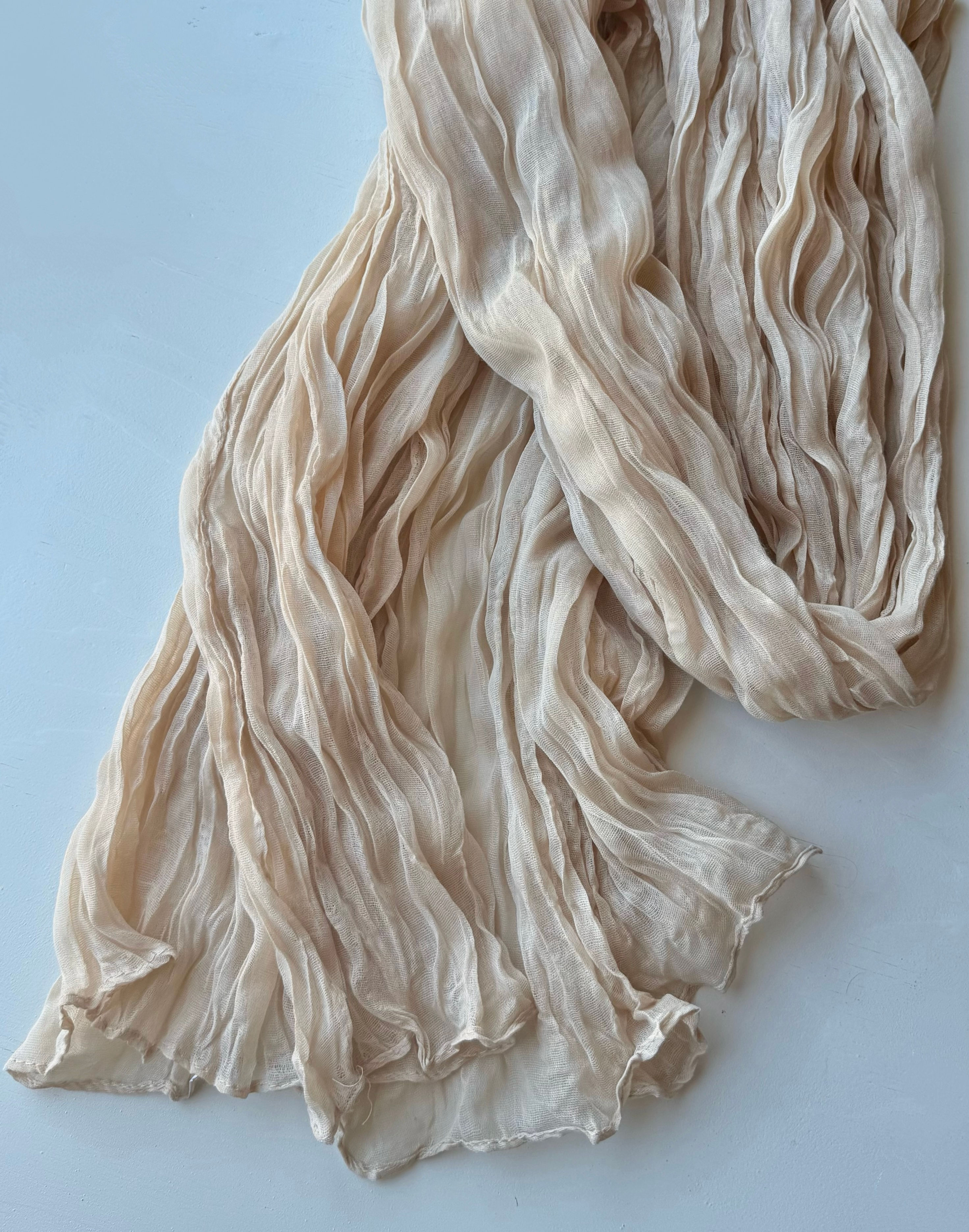 Extra Long, Wide Neutral Cheesecloth Table Runners