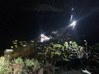 Swimming, swimming, in the dark of night...